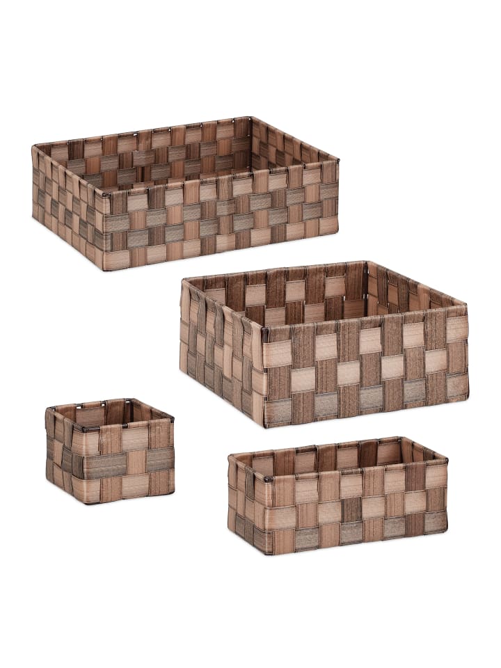 relaxdays 6-tlg. Aufbewahrungskorb Set in Braun günstig kaufen onesize
