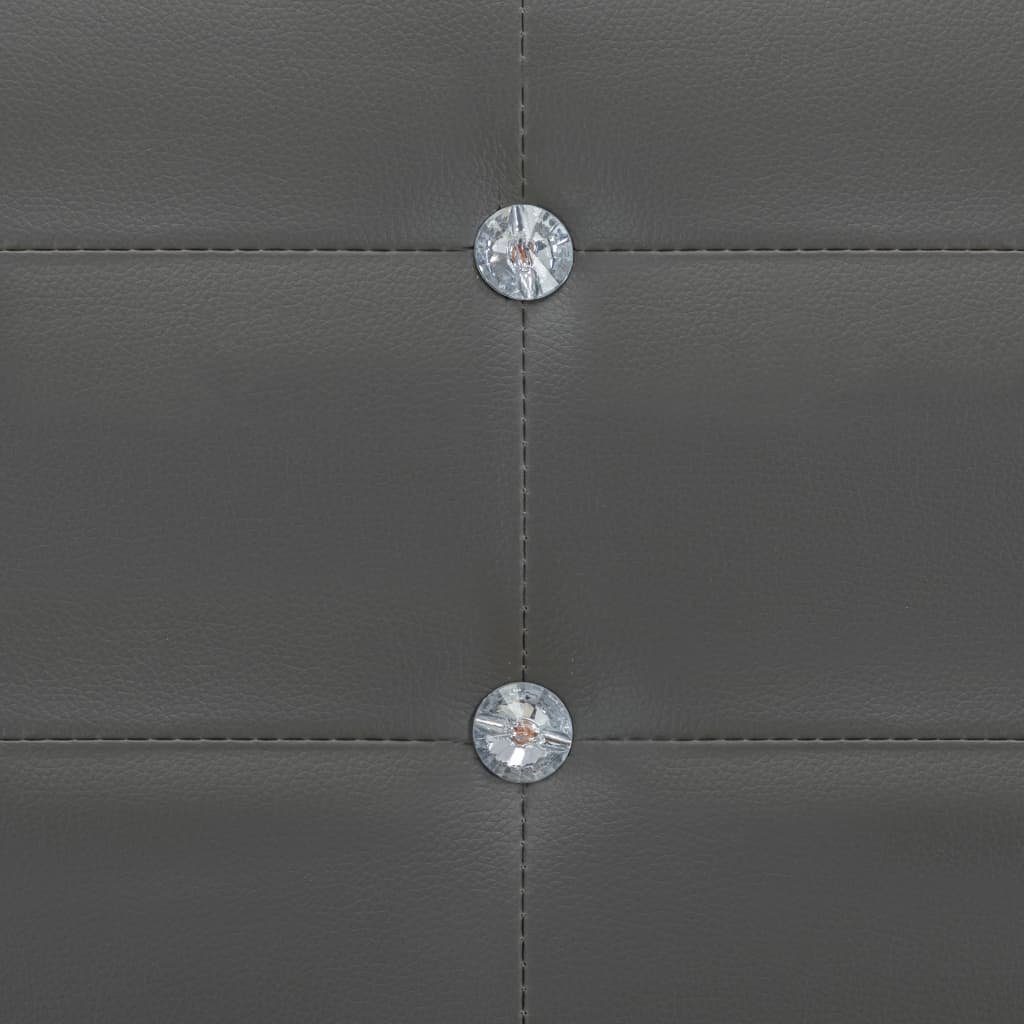 vidaXL Bett Bett mit Memory-Schaum-Matratze Grau Kunstleder 140x200cm