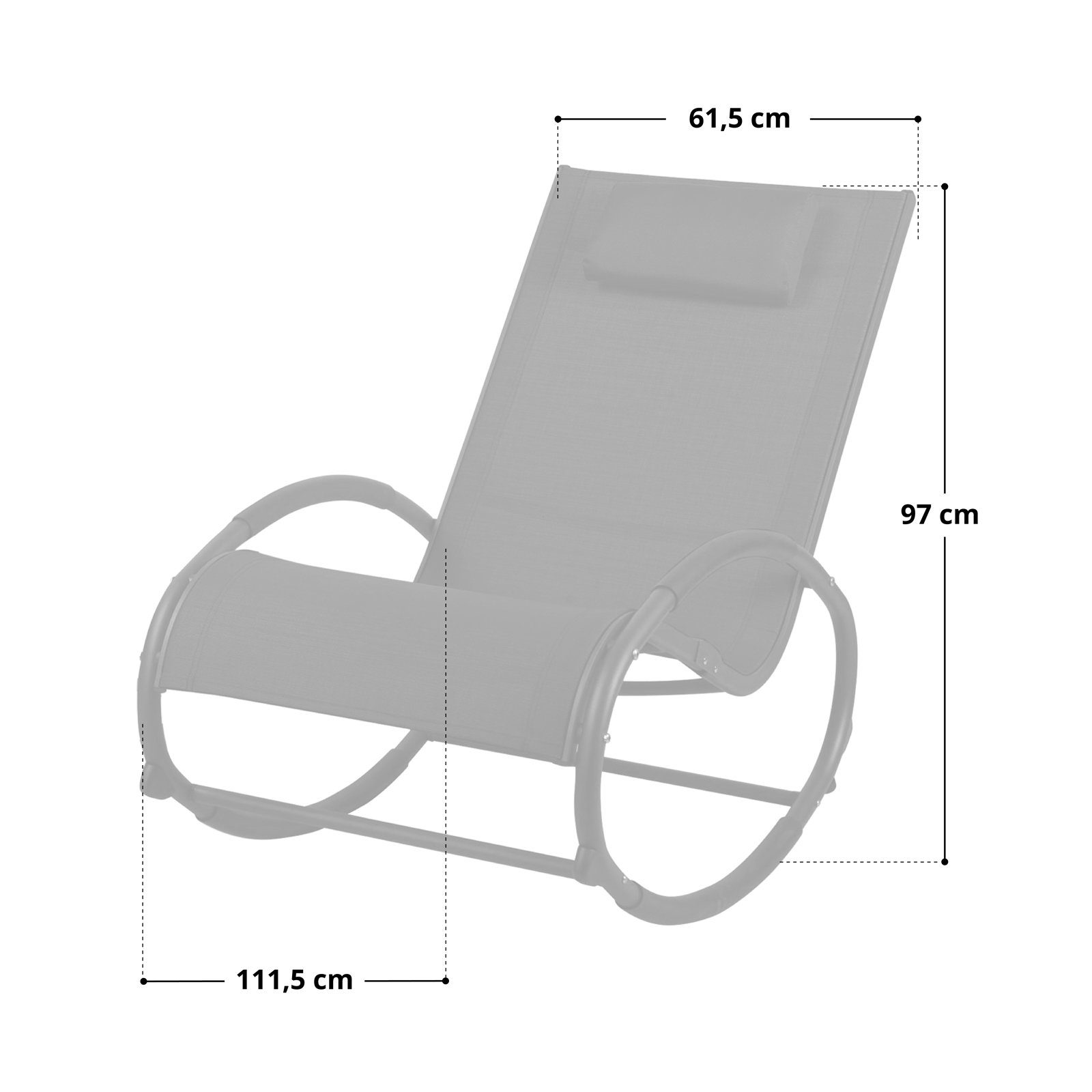 SVITA Schaukelstuhl EIBY, Schaukelsessel, mit Kopfstütze, Armlehne, Outdoor, Rot