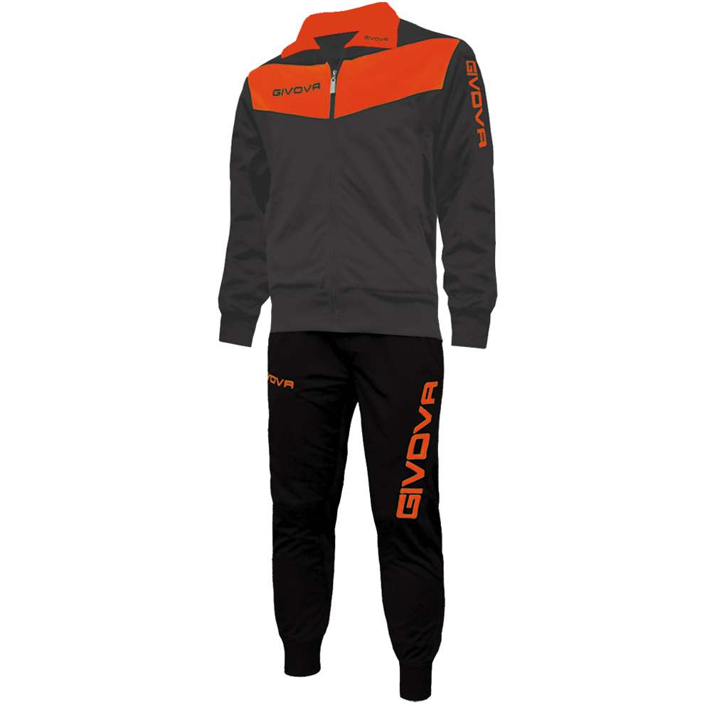 Givova Tuta Visa Trainingsanzug grau/neonorange