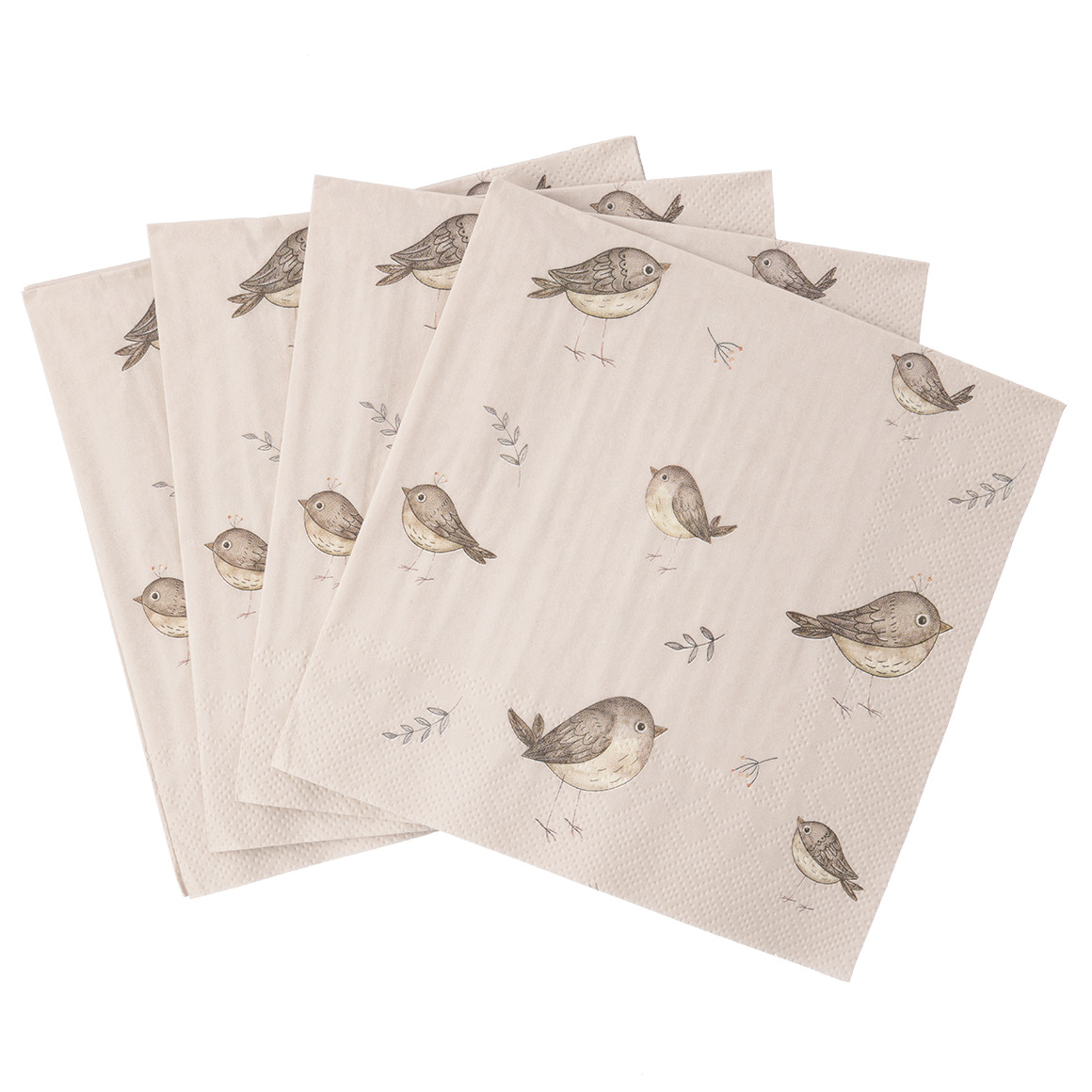 20 Servietten mit Vogel-Motiv