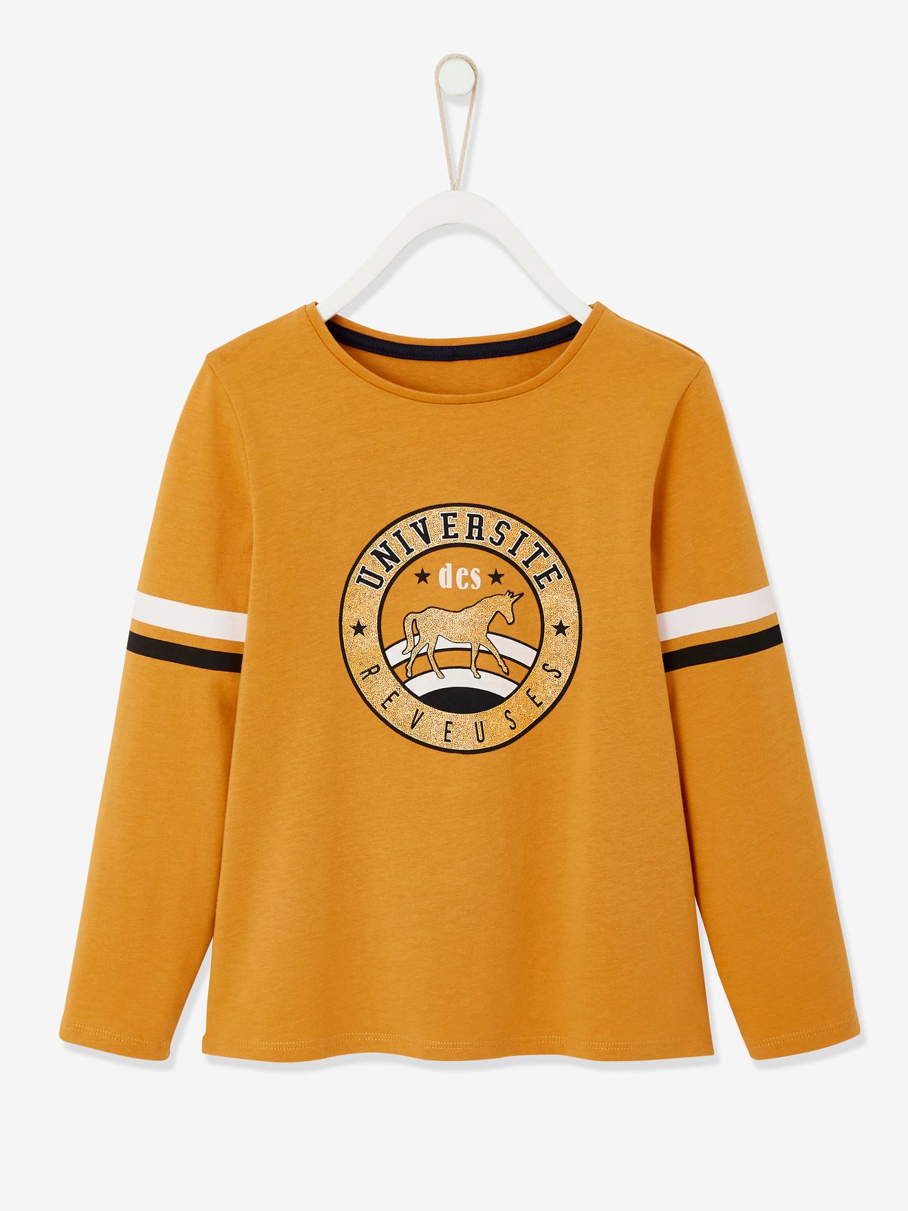 Vertbaudet Bio-Kollektion: Mädchen Shirt, College-Style - braun