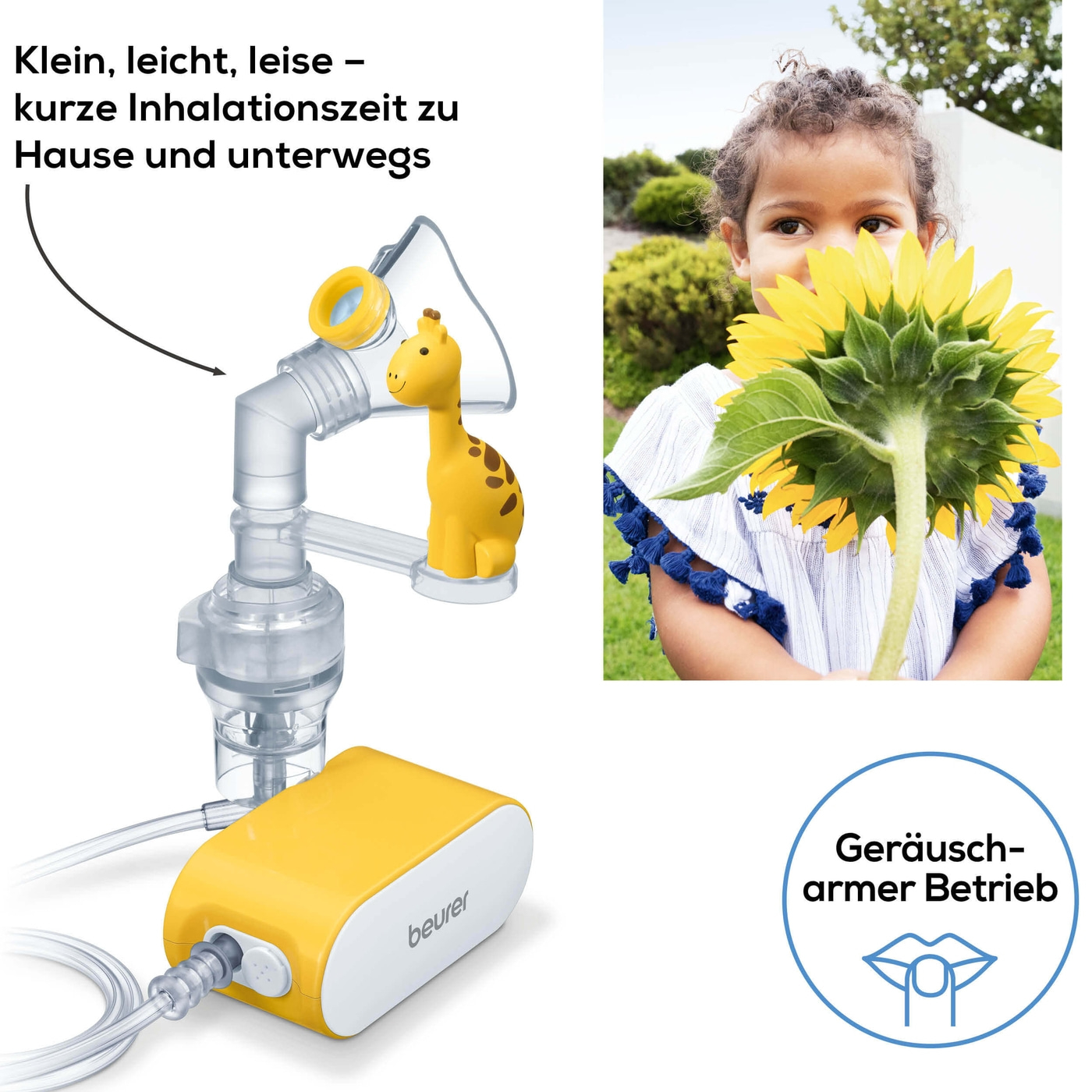 Beurer Inhalator IH 58 Kids-Kinder Inhalator mit Kompressor-Drucklufttechnologie - klein & ideal auf Reisen