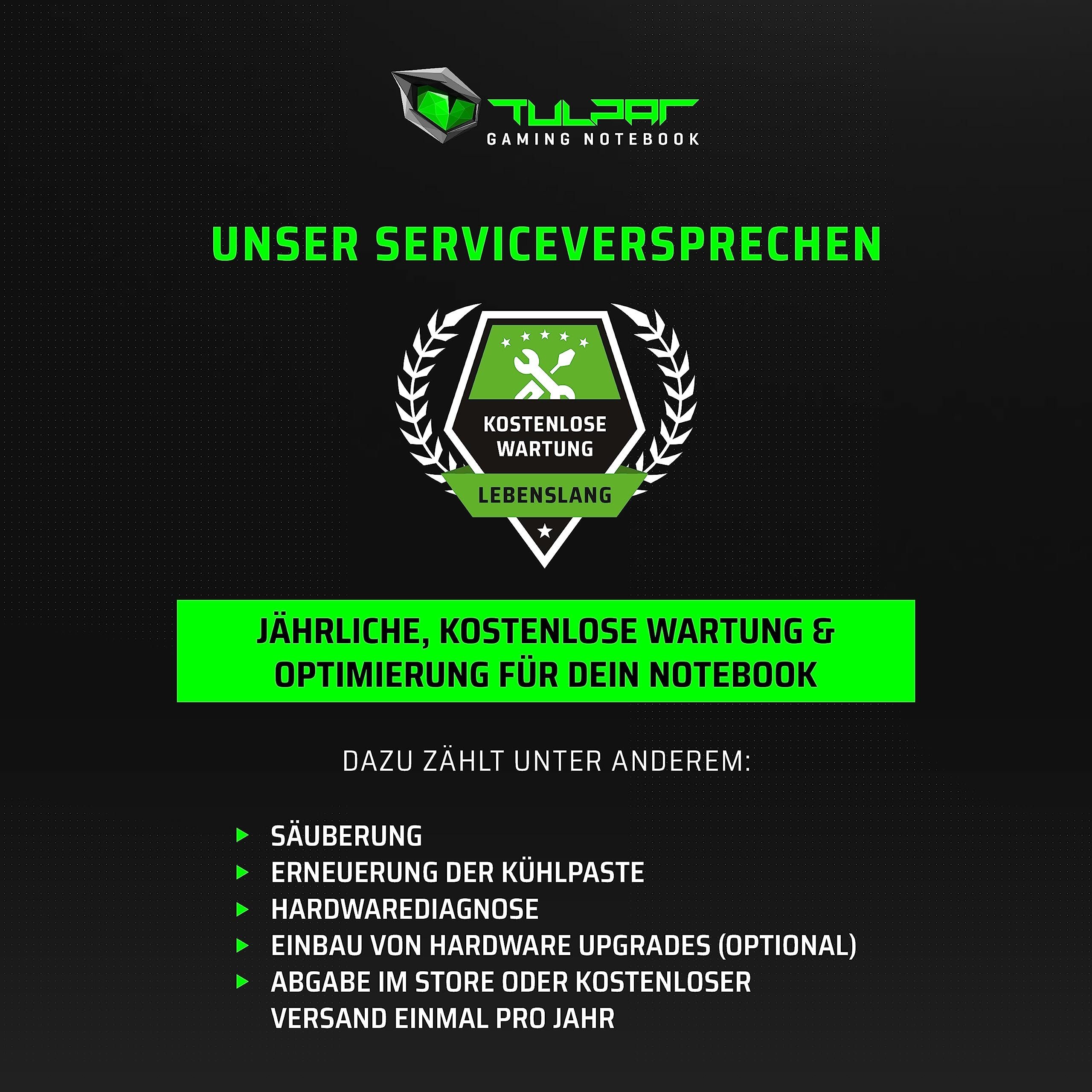 Tulpar T7 V20.6 Gaming-Notebook (Intel Core i7 13700H, RTX 4060, 1000 GB SSD)