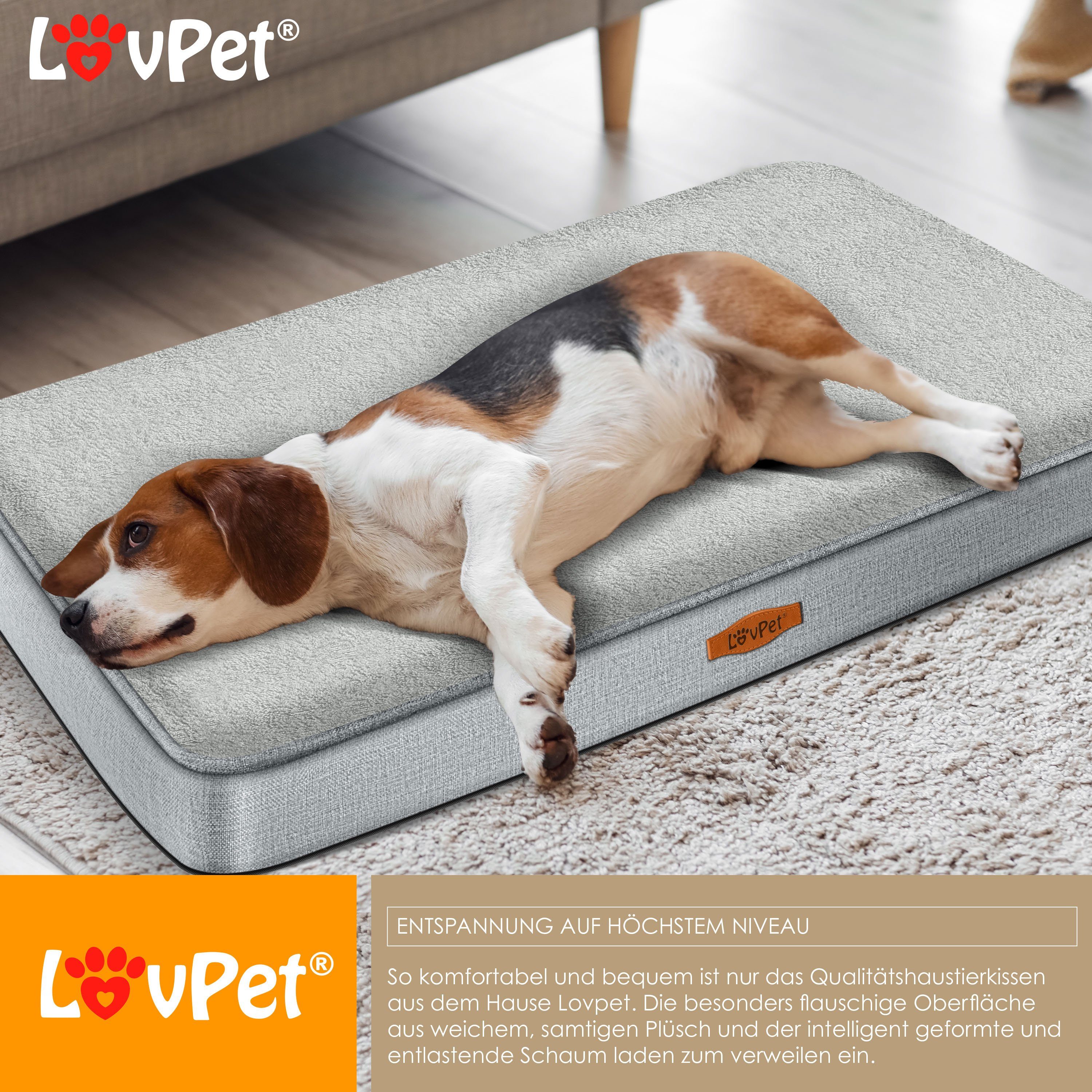 Lovpet Tierbett, Hundebett orthopädisches Hundekissen Hundekorb Cookie
