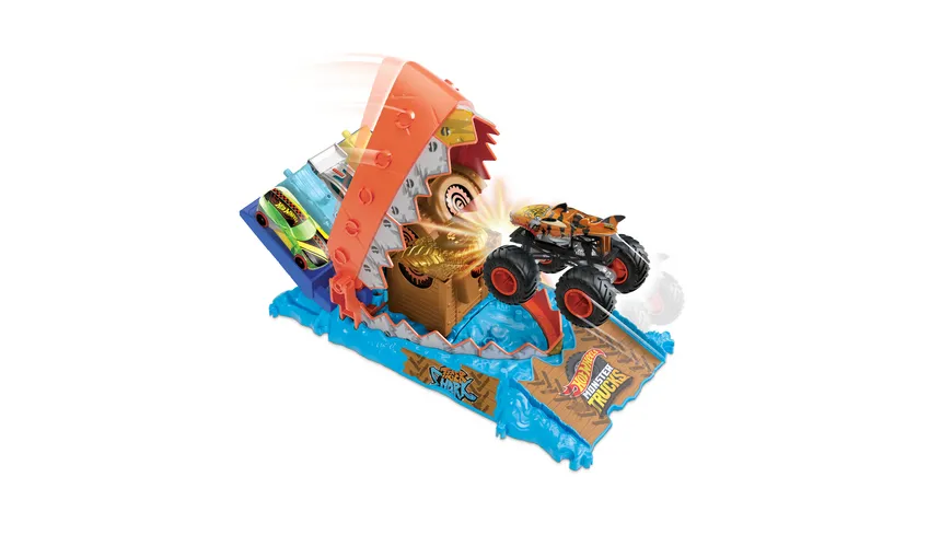 Hot Wheels Monster Trucks Arena Smashers Entry Challenge - Tiger Shark Treasure Chomp Challenge