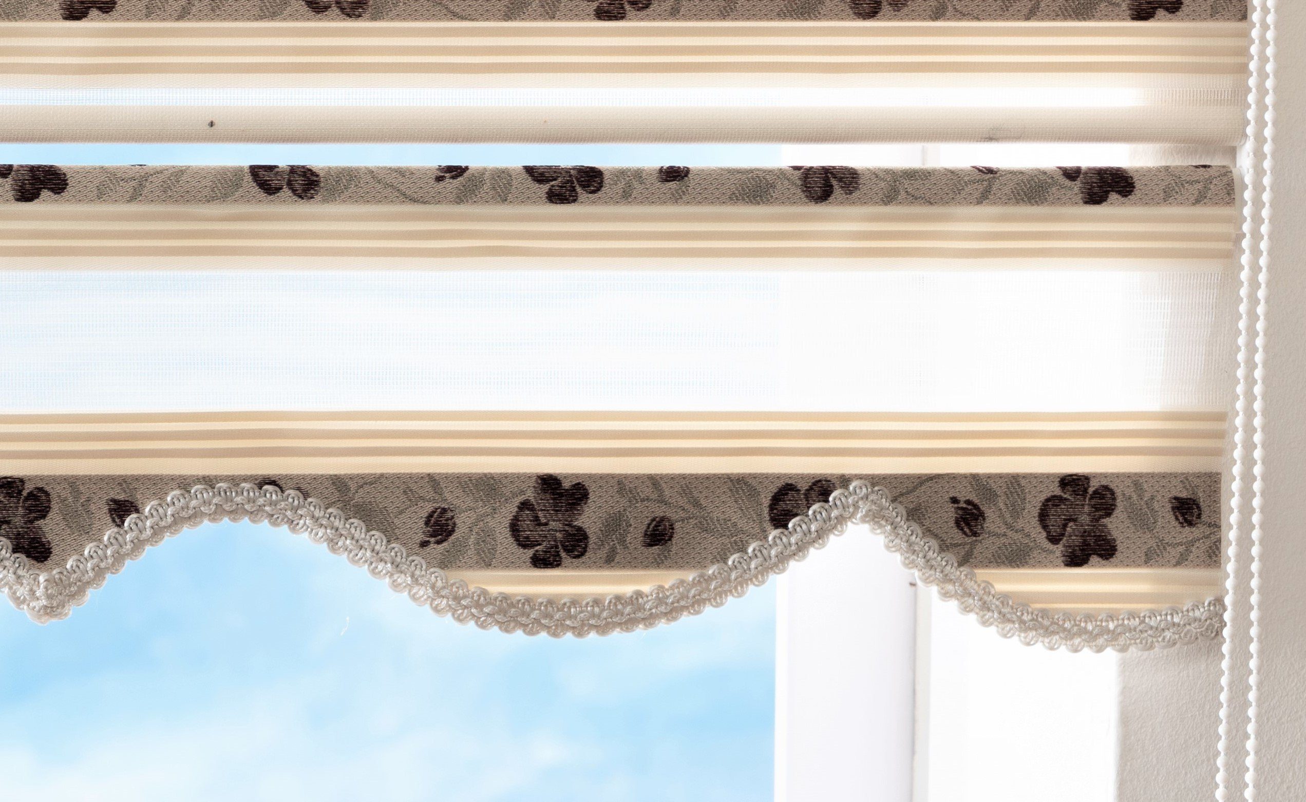 Doppelrollo nach Maß Beige violett Länge 250cm, Yasar Gardinen, Deckenmontage, Deckenmontage und Wandmontage
