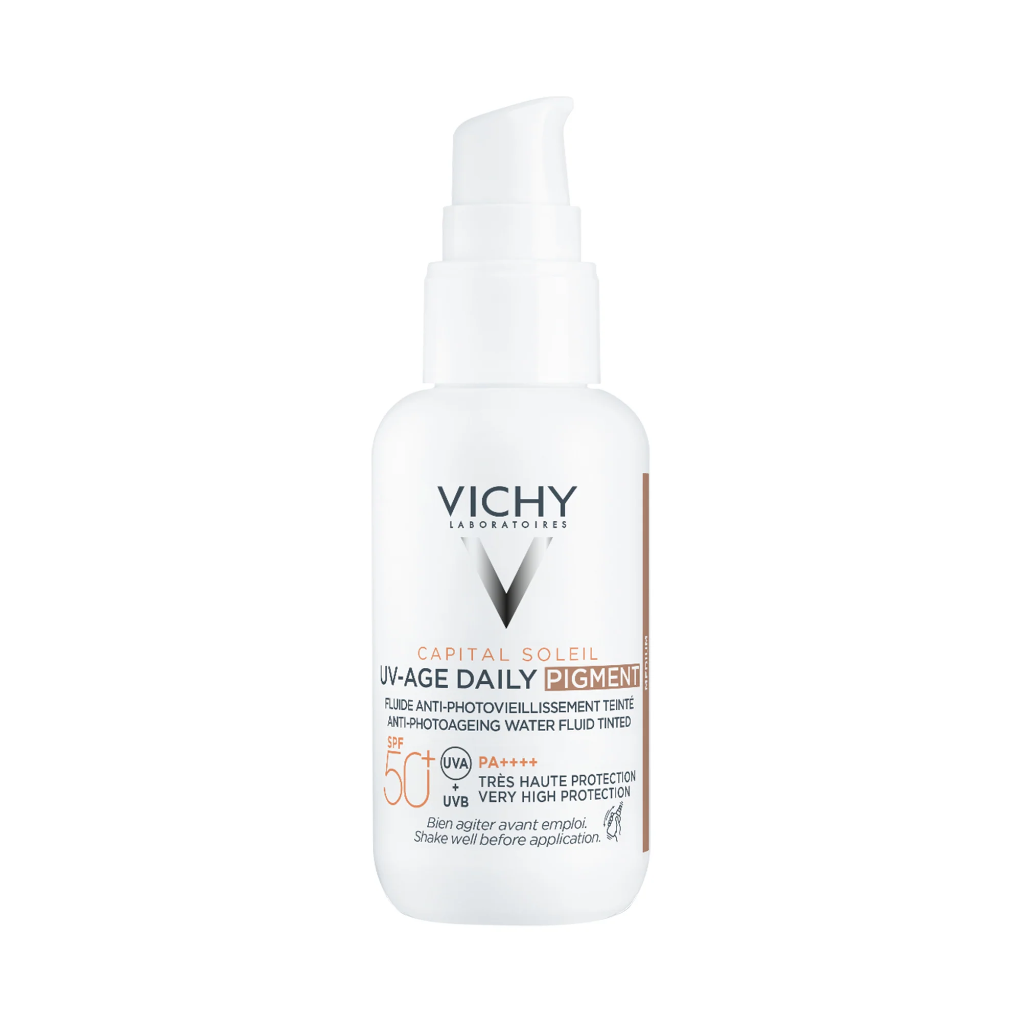 Capital Soleil UV-Age dnevna pigmentacija srednjeg sjaja SPF50+ - zaštitni tretmani, hidratantna tonirana krema za lice, krema za sunčanje za lice s visokom zaštitom.