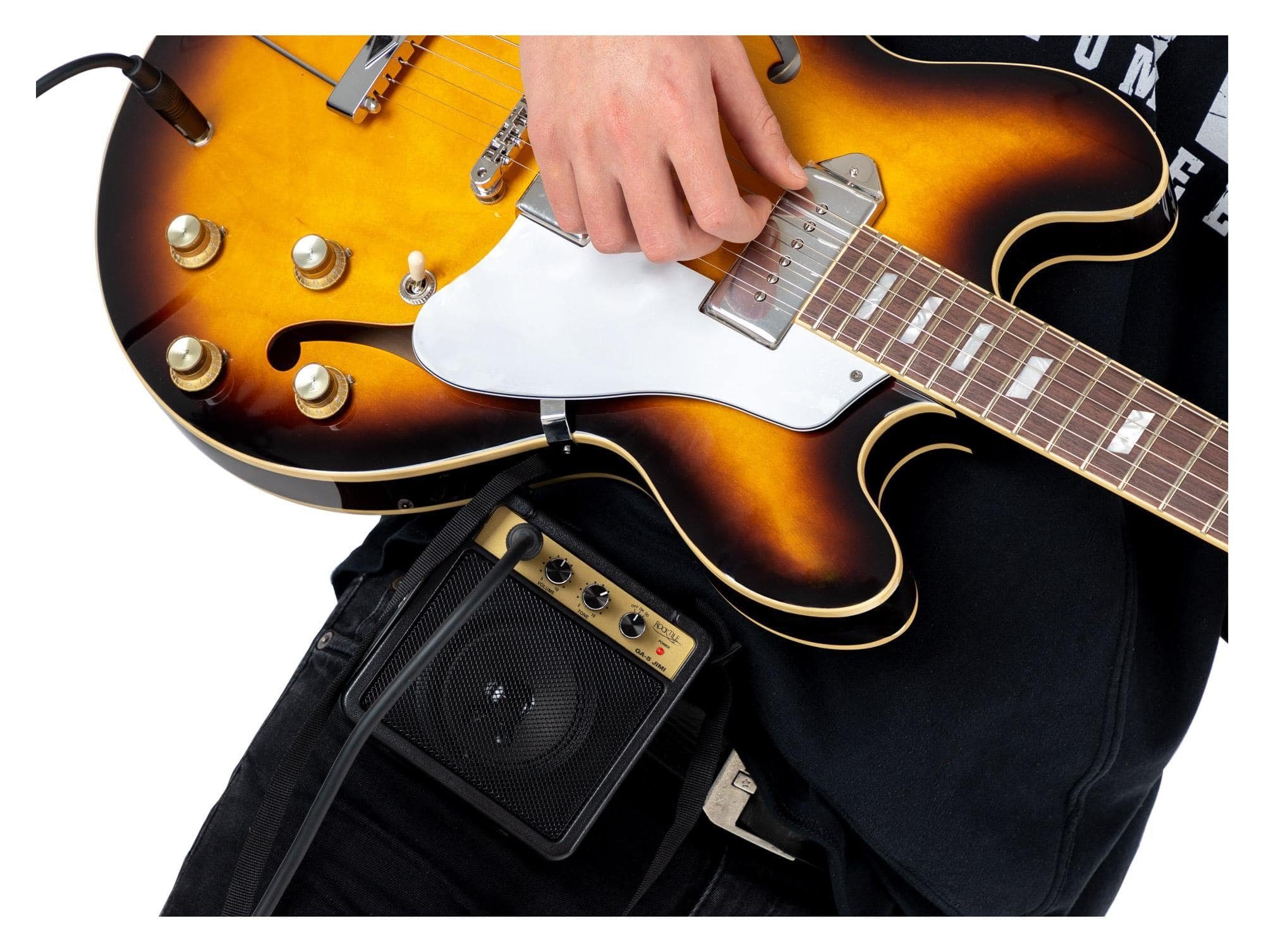 Rocktile GA-5 Jimi Mini-Gitarrenverstärker Verstärker (Anzahl Kanäle: 1, 5 W, Betrieb mit Batterie oder Netzteil möglich)