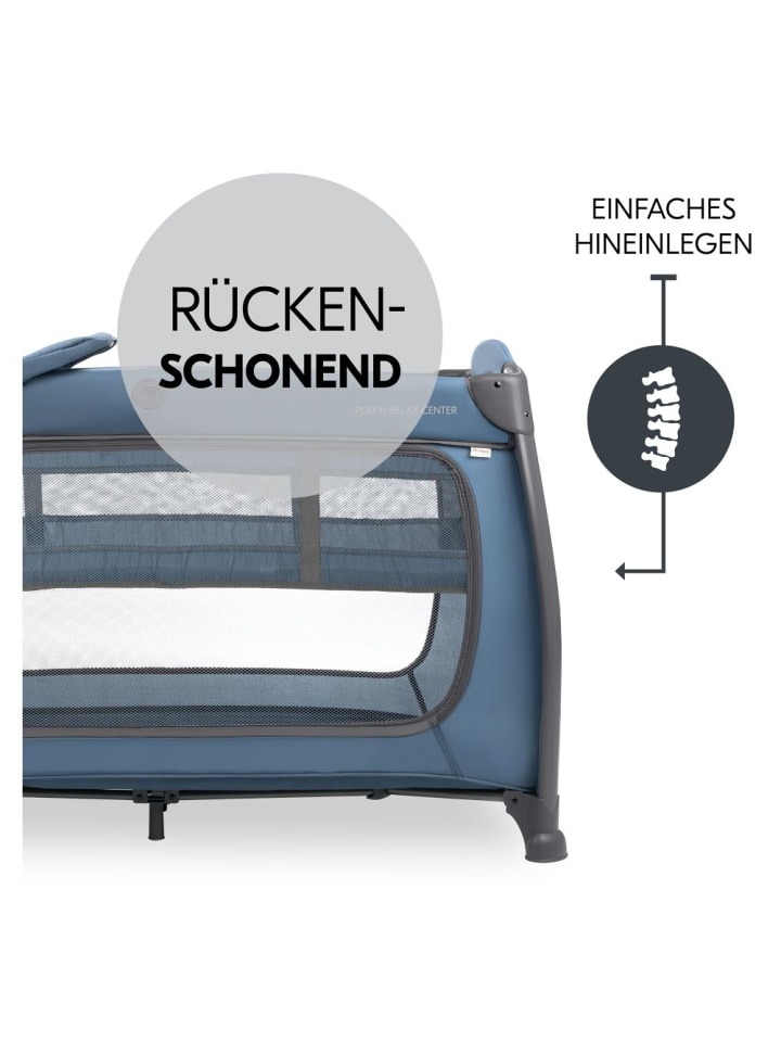 Hauck Reisebett Play N Relax Center mit Wickelauflage, höhenverstellbar in blau günstig kaufen onesize