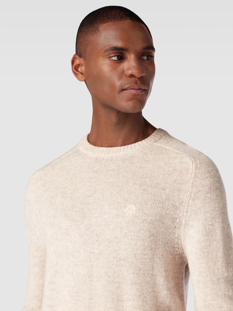 Strickpullover aus Lammwolle Modell 'TANGUY' in beige meliert