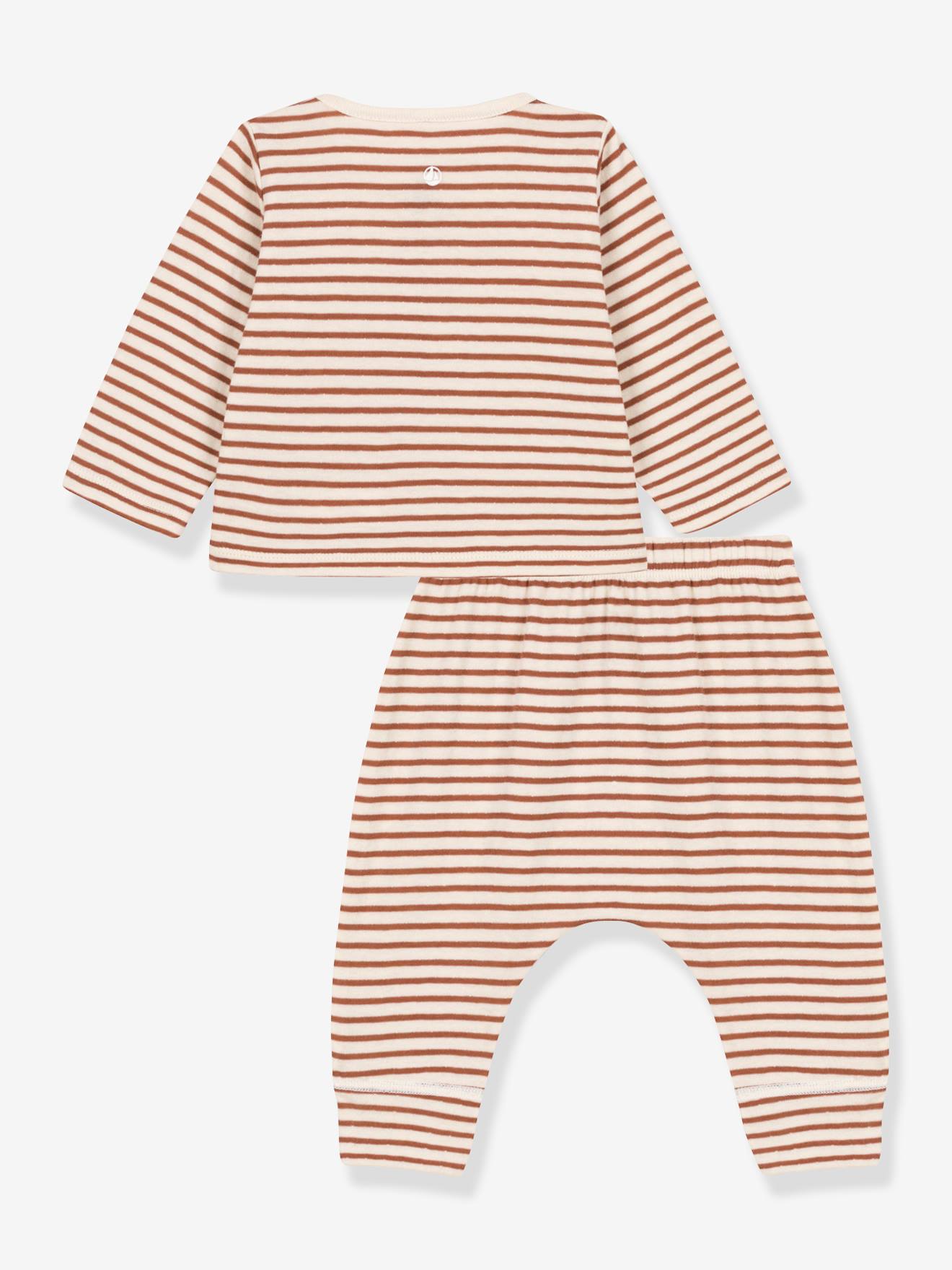 Ensemble 2 pièces à rayures PETIT BATEAU blanc