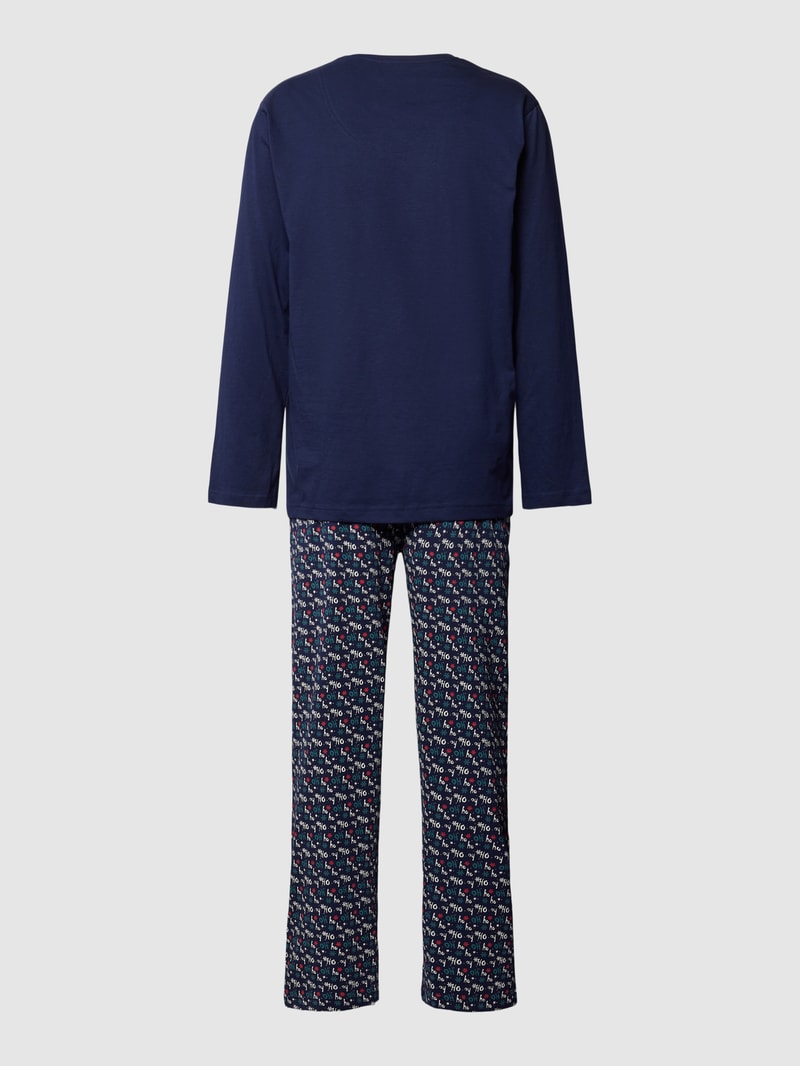 Pyjama mit Motiv-Print Modell 'XMAS' in dunkelblau