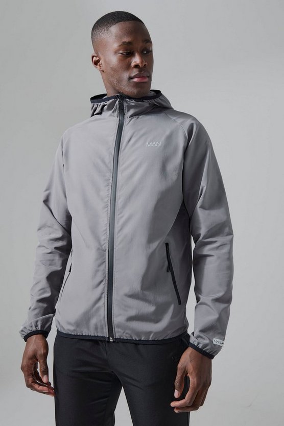 Man Active Windbreaker mit Trichterkragen