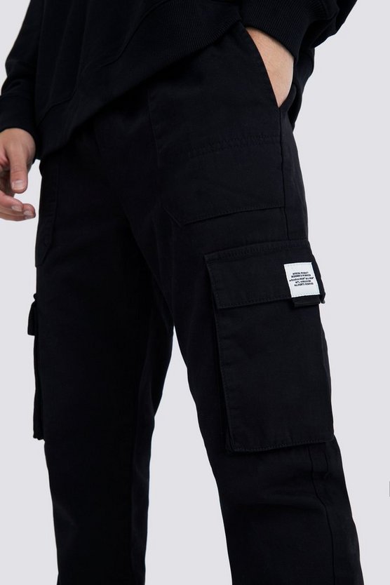 Slim-Fit Cargo-Jogginghose mit elastischem Bund und Schnalle