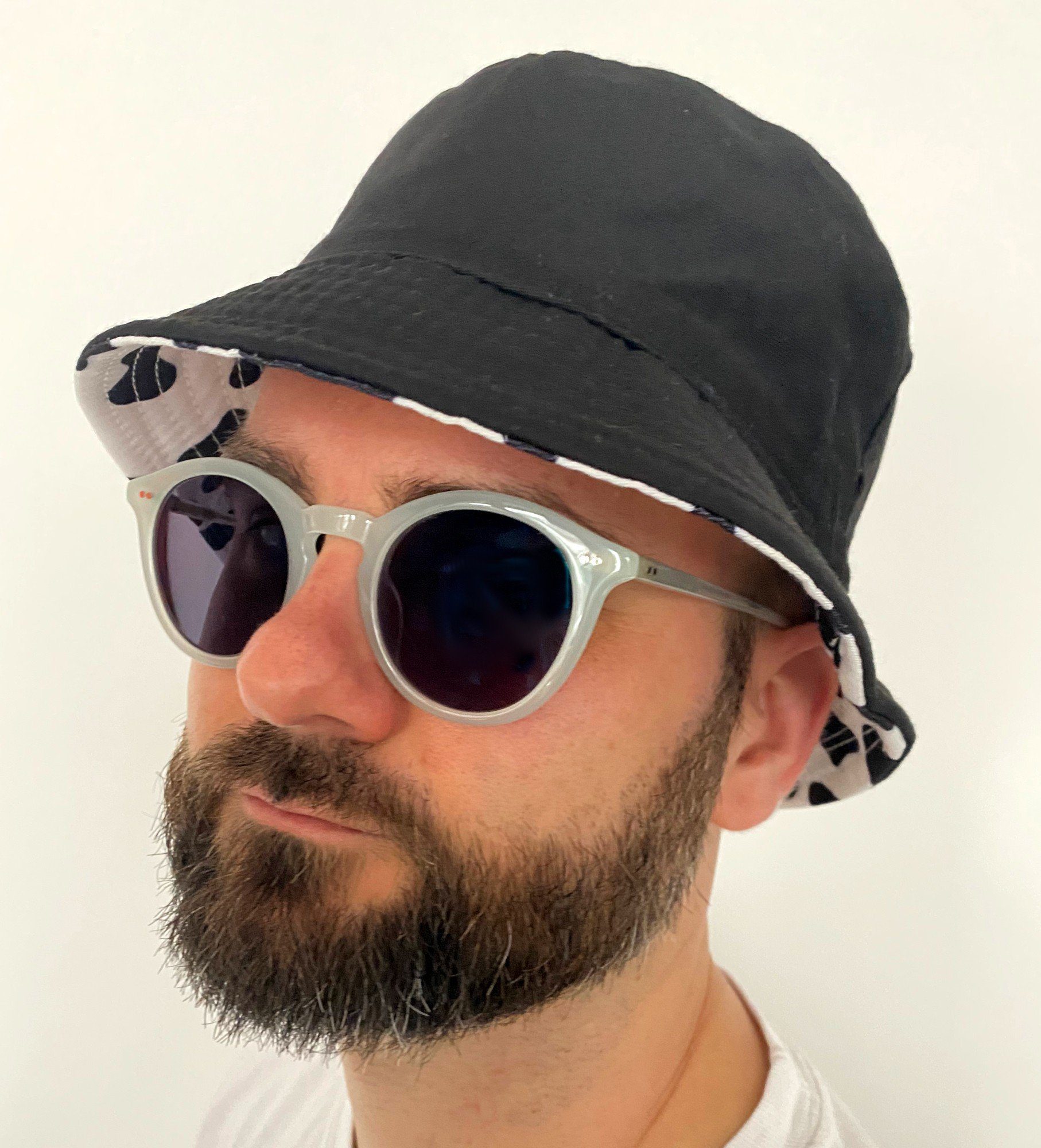 Ella Jonte Schlapphut Bucket Hat Kuhflecken-Motiv Baumwolle Sommerhut Wendehut