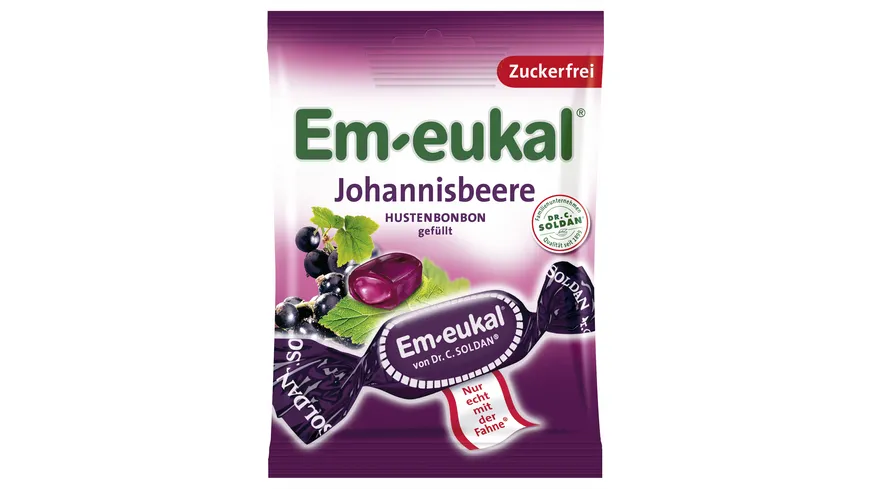 Em-eukal Hustenbonbon Johannisbeere gefüllt zuckerfrei 75 g