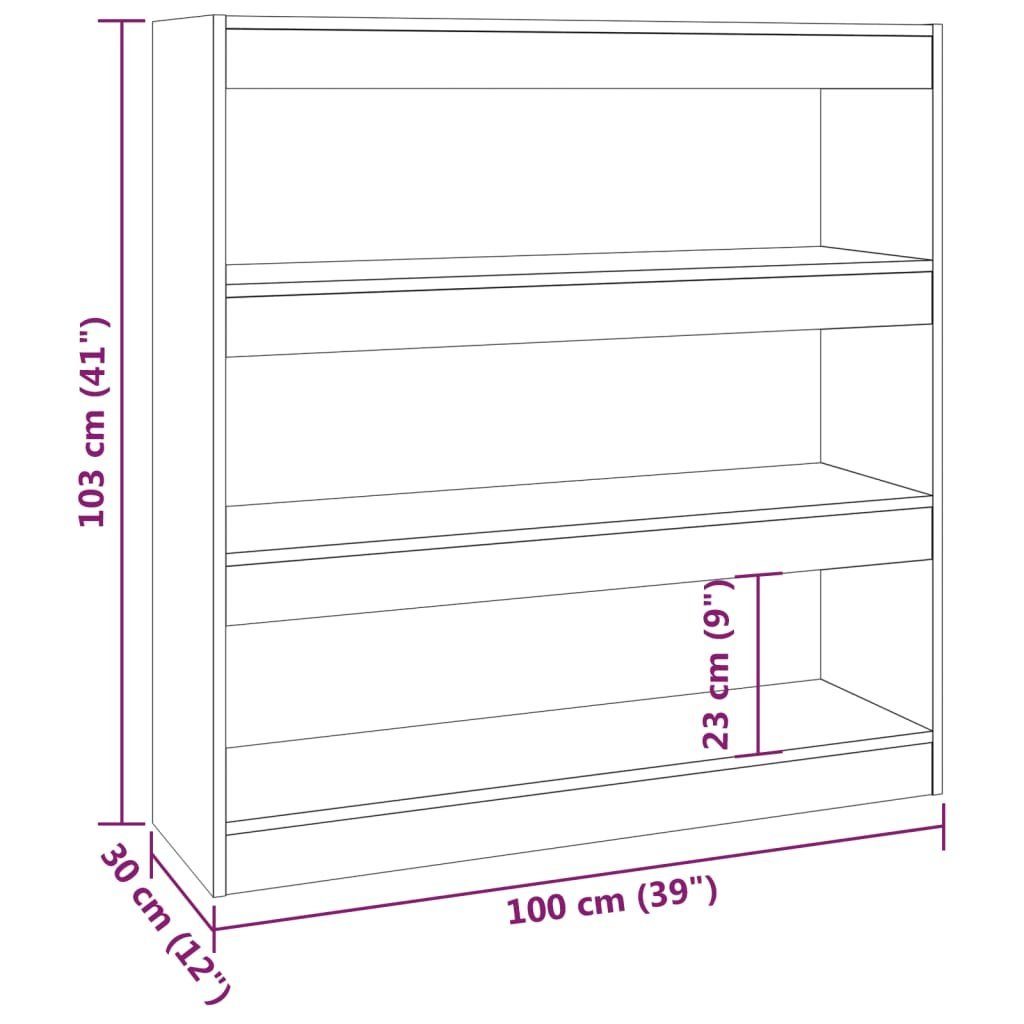vidaXL Bücherregal Bücherregal/Raumteiler Betongrau 100x30x103 cm, 1-tlg.