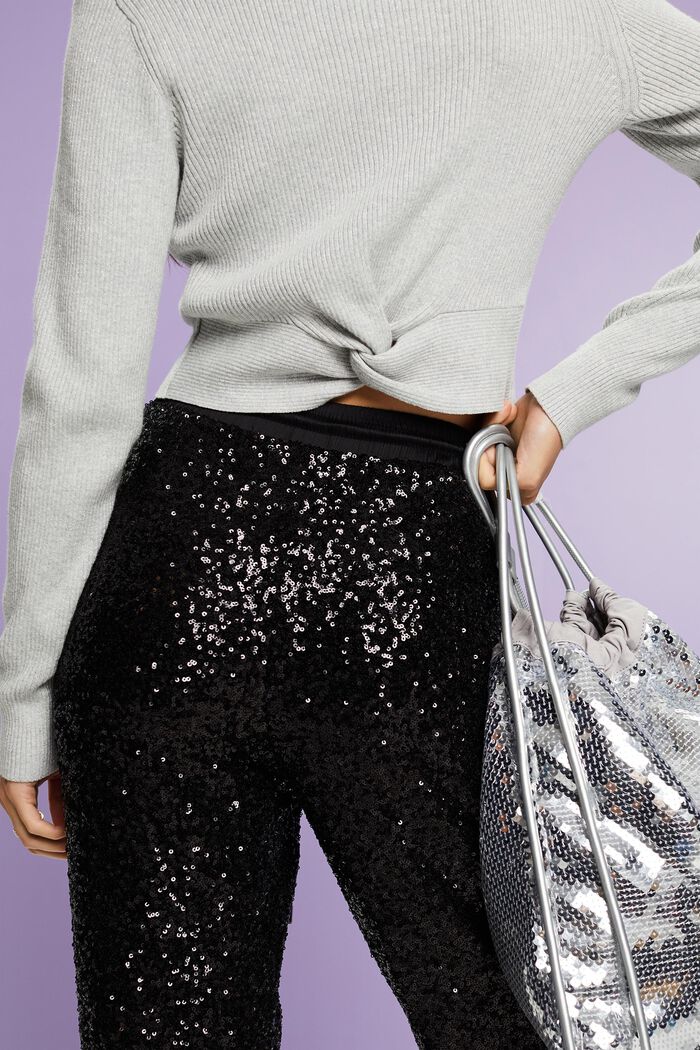 Metallic-Pullover mit Twistdetail am Rücken