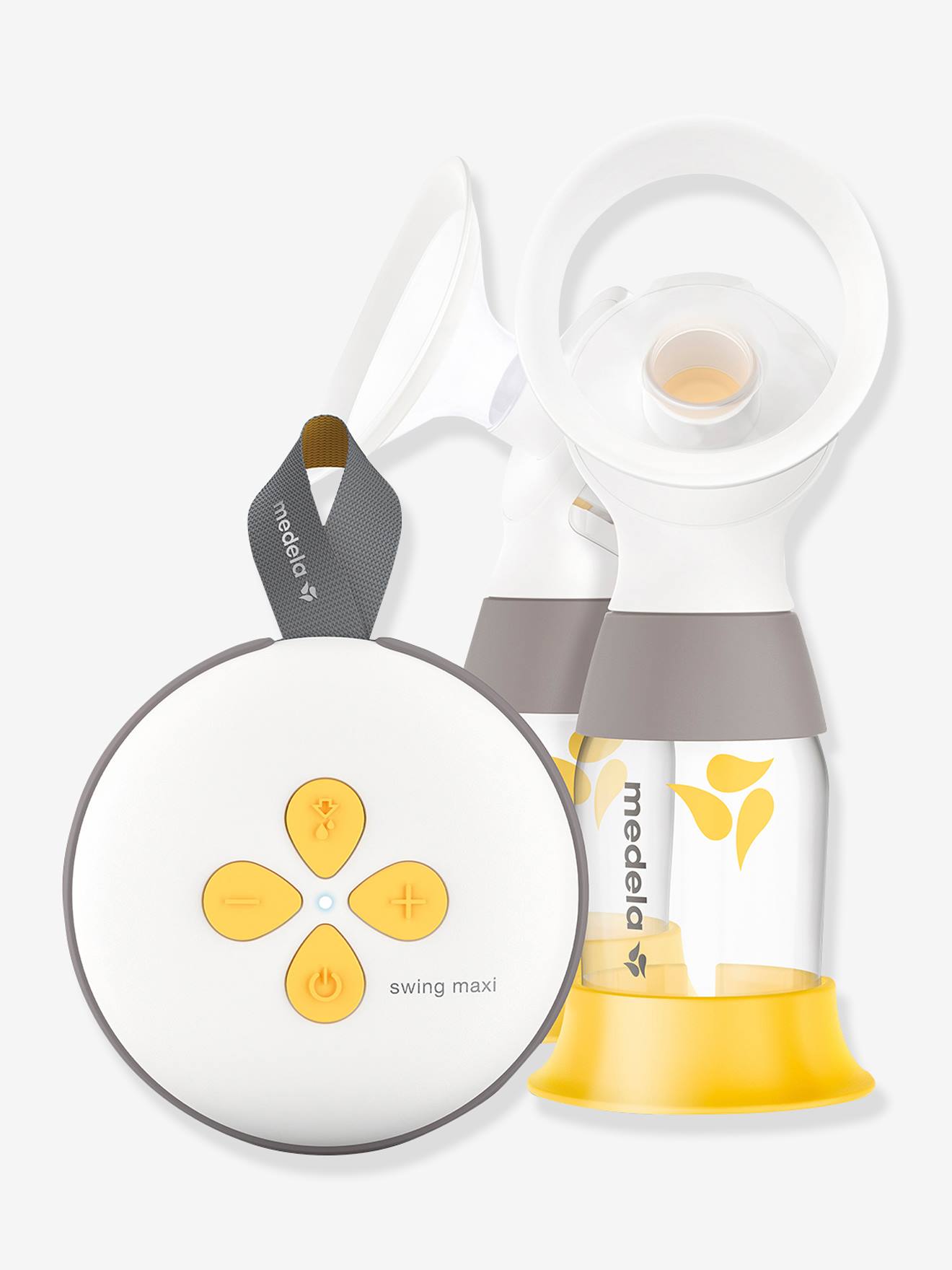 Tire-lait électrique double rechargeable Swing Maxi MEDELA + 2 téterelles blanc/jaune