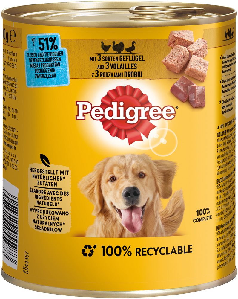 Pedigree Hundenassfutter Pedigree Classic 12x800g 3 Sorten Geflügel