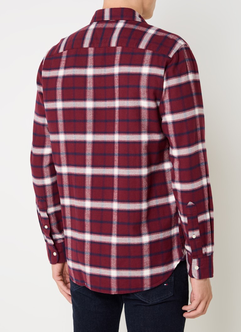 Camisa Tommy Hilfiger Brushed Shadow de corte regular com estampa xadrez.