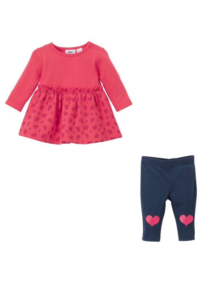 Baby Sweatkleid und Leggings (2-tlg.Set) Bio Baumwolle