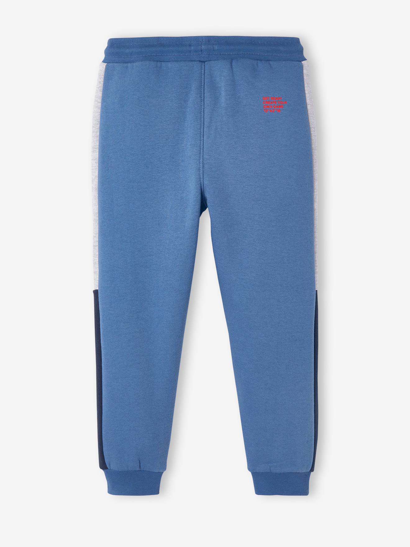 Pantalon jogging bandes côtés garçon. vert sapin
