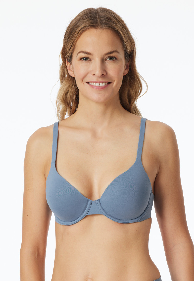 Schalen-BH mit Bügel und gleitenden Cups blaugrau - Unique Micro