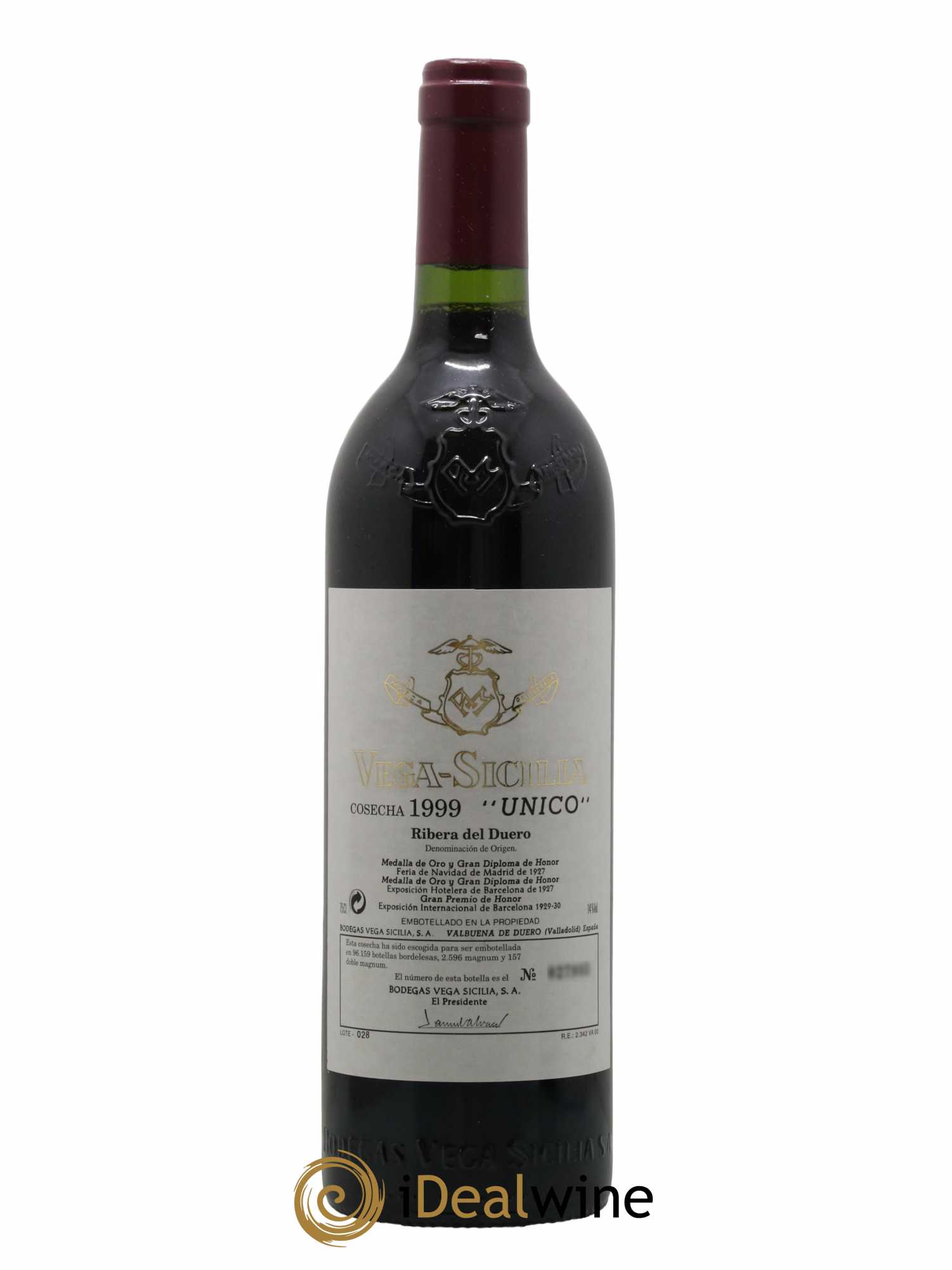 Ribera Del Duero DO Vega Sicilia Unico Famille Alvarez  1999 - Lot de 1 Bouteille