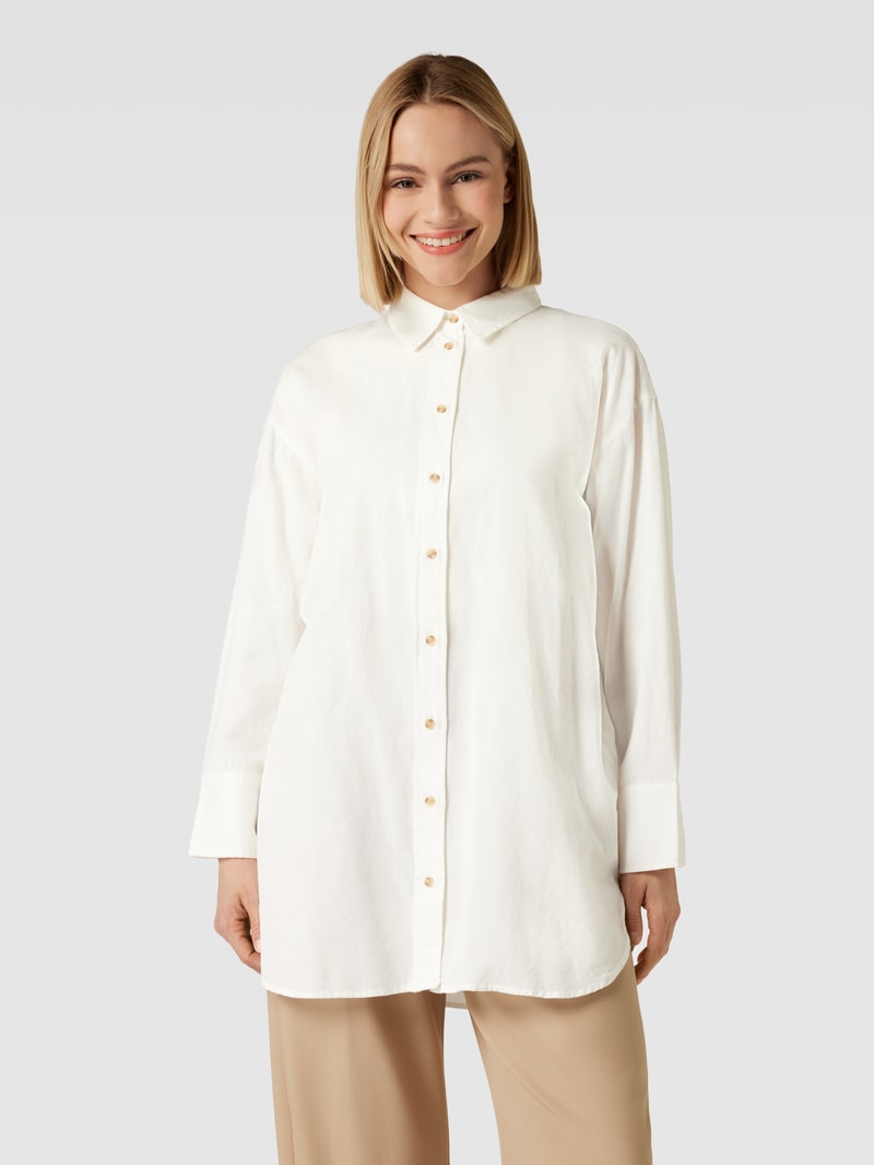 Longbluse mit abgerundetem Saum Modell 'Maddie' in weiß