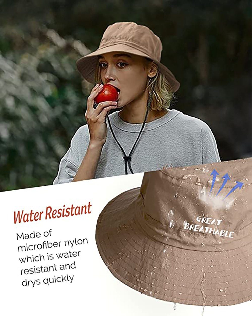 Fischerhut Unisex Fischerhut Damen Herren Anglerhut Schnell (1-tlg) Trocken Bucket Hat Tragbar Faltbar Sonnenhut