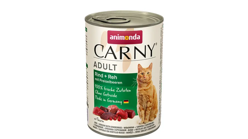 ANIMONDA Katzennassfutter Carny Adult Rind + Reh mit Preiselbeeren 400 g