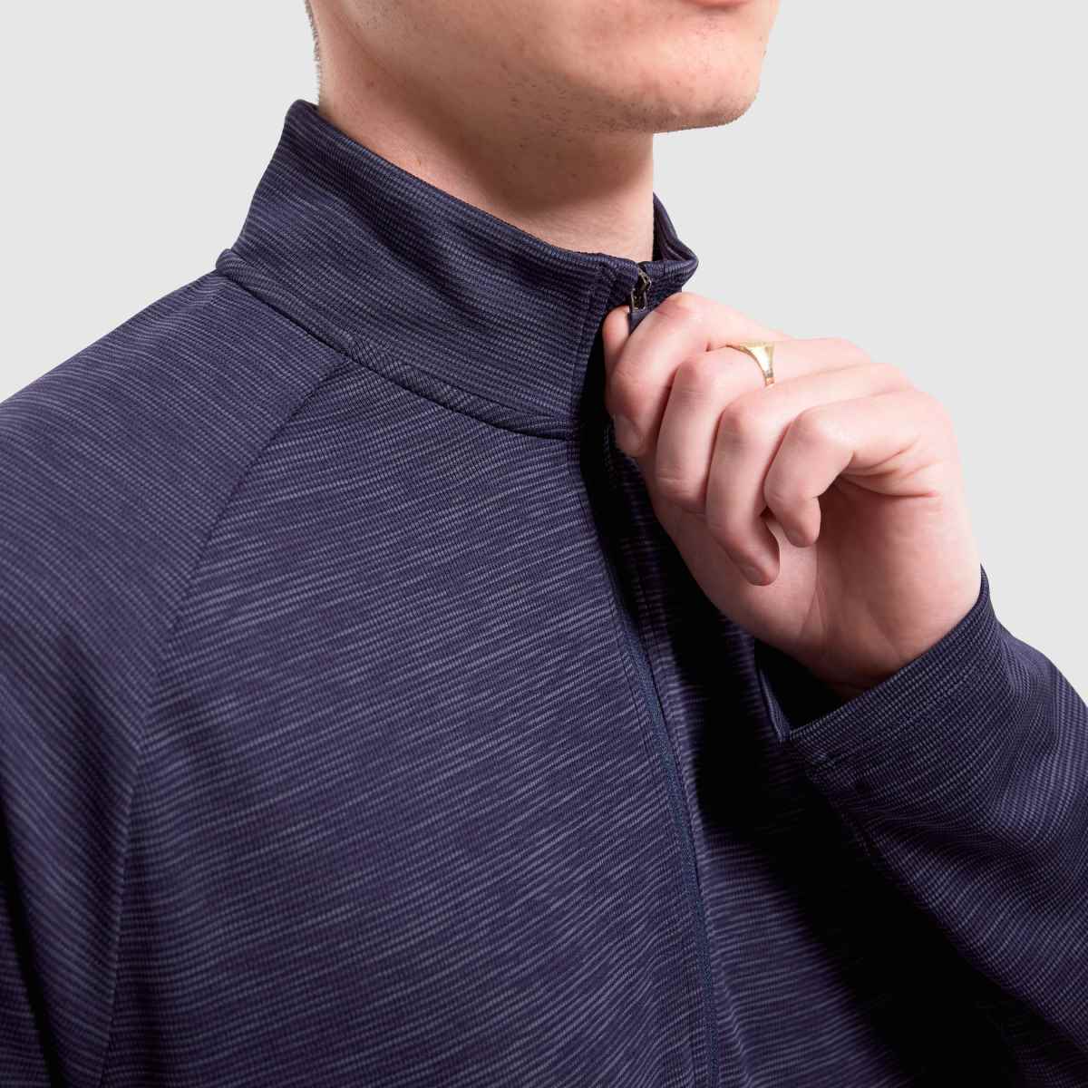 Under Armour – Marinblå tech-tröja med textur och halv dragkedja