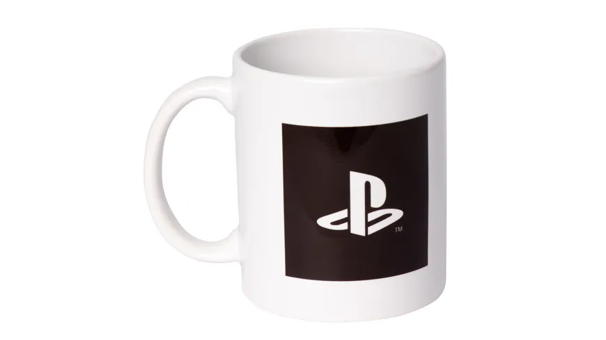 Tasse - PlayStation Logo schwarz-weiß
