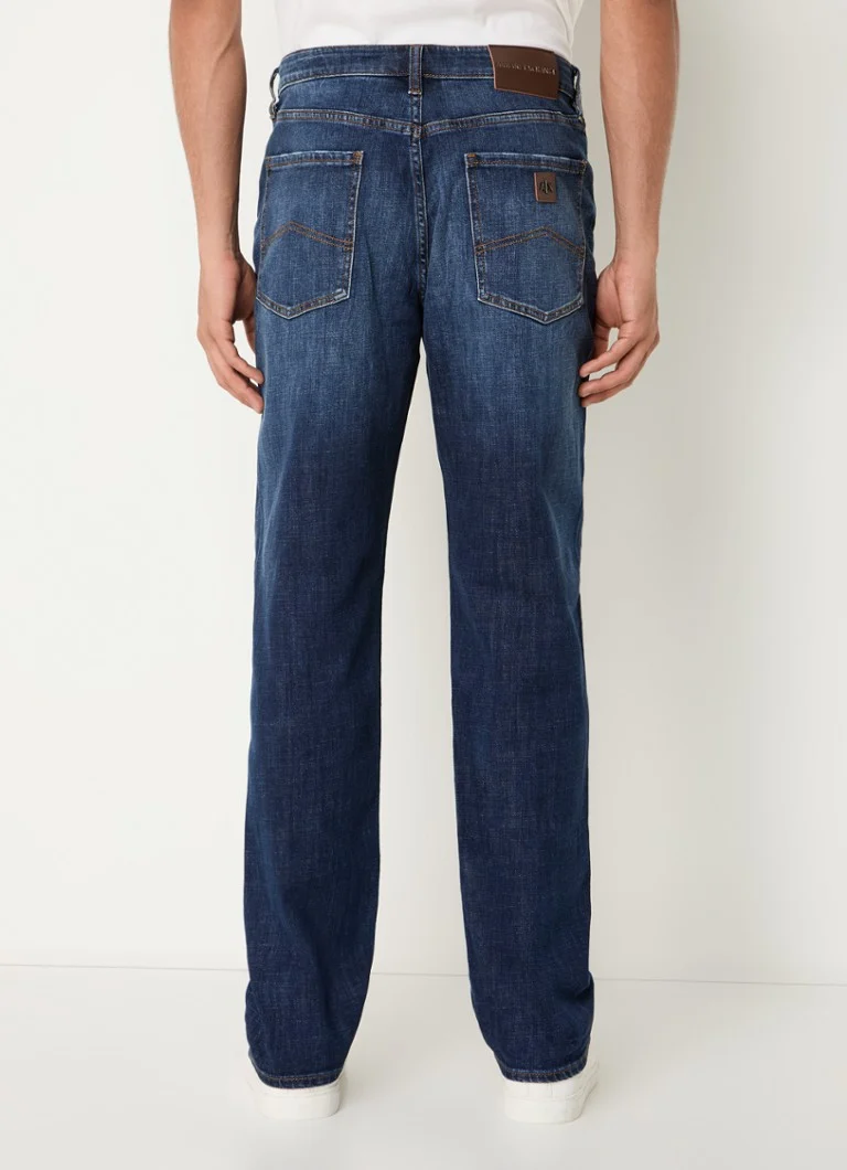 Blugi Armani Exchange, croială lejeră, decolorare închisă