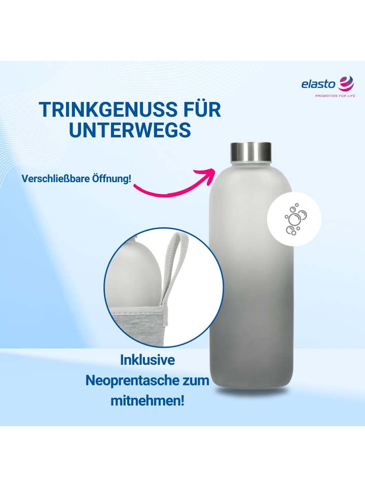 elasto Glasflasche mit Hülle 
