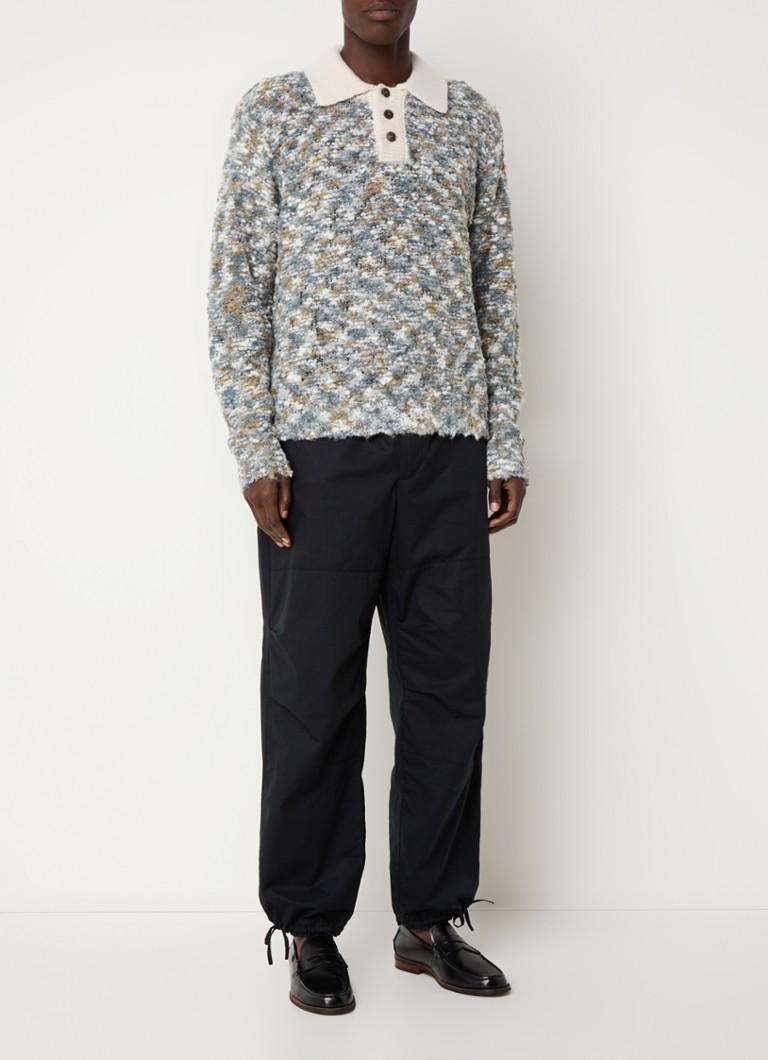 Obey Reuben chunky knitted sweater with polo collar