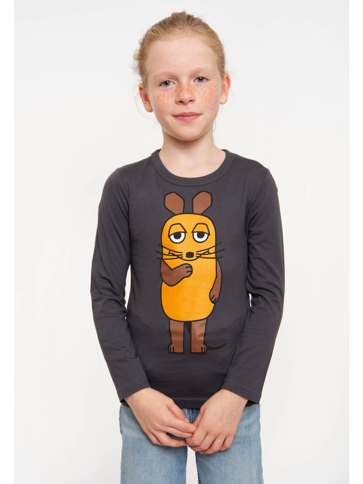 Logoshirt Langarmshirt Die Sendung mit der Maus - Die Maus in grau-blau günstig kaufen