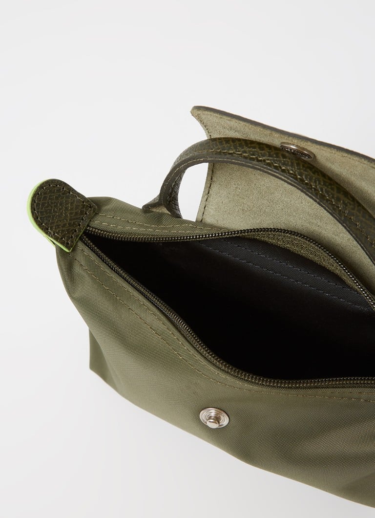 Longchamp Le Pliage make-up bag with leather details