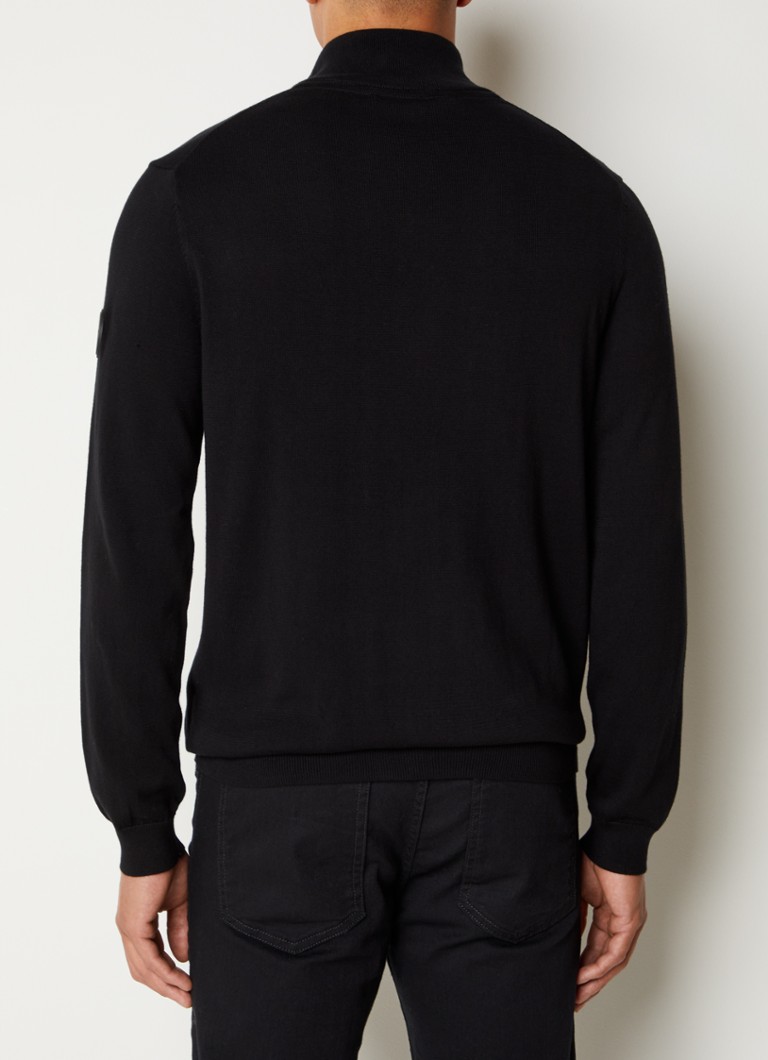 Airforce Fine-knit sweater with half zip