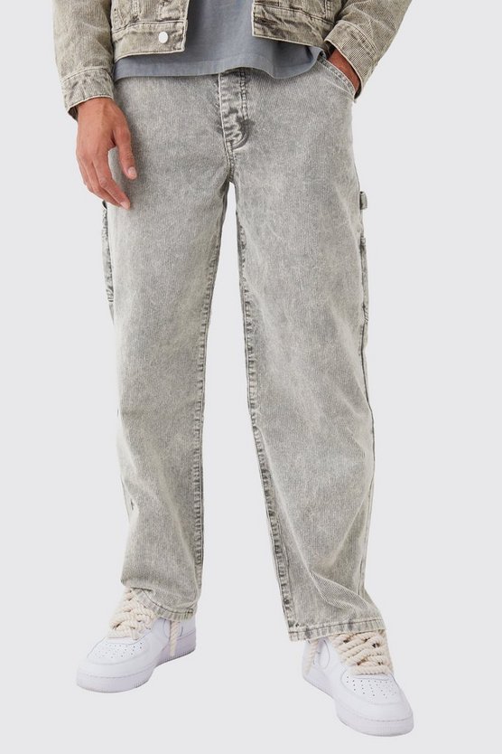 Lockere Cord-Hose mit Acid-Waschung