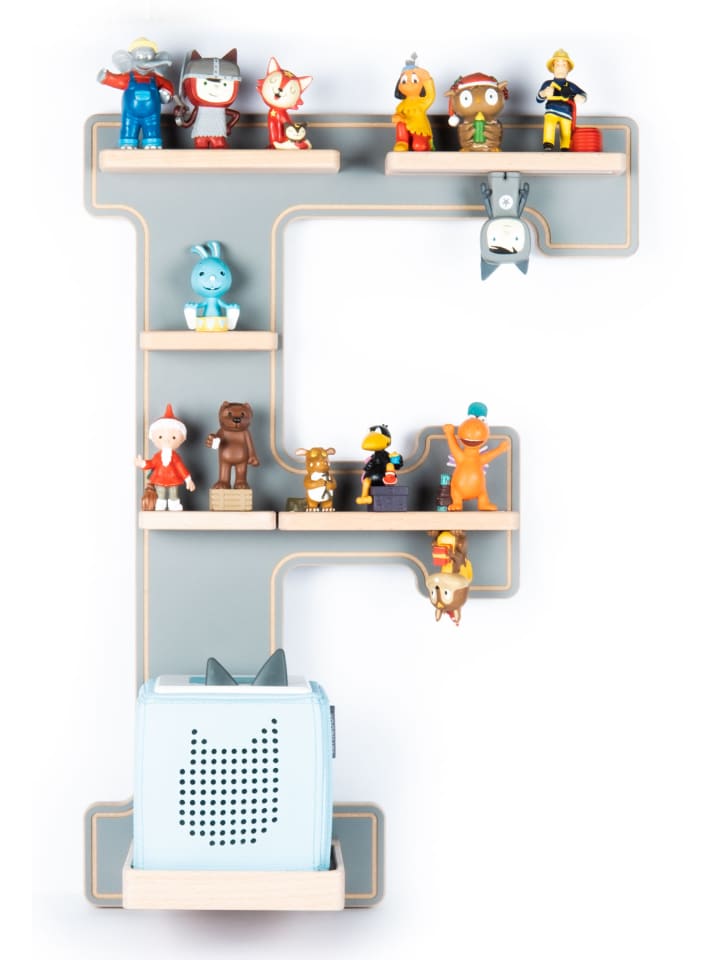 BOARTI Holz Regal Buchstabe F für Toniebox Tonies Figuren in Grau günstig kaufen onesize