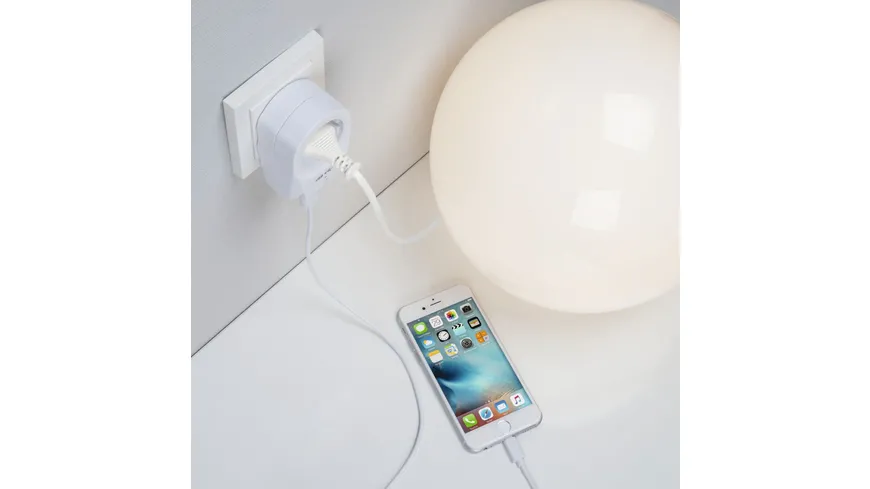 Hama USB-Steckdosenadapter, 2,1 A, 2 Ausgänge