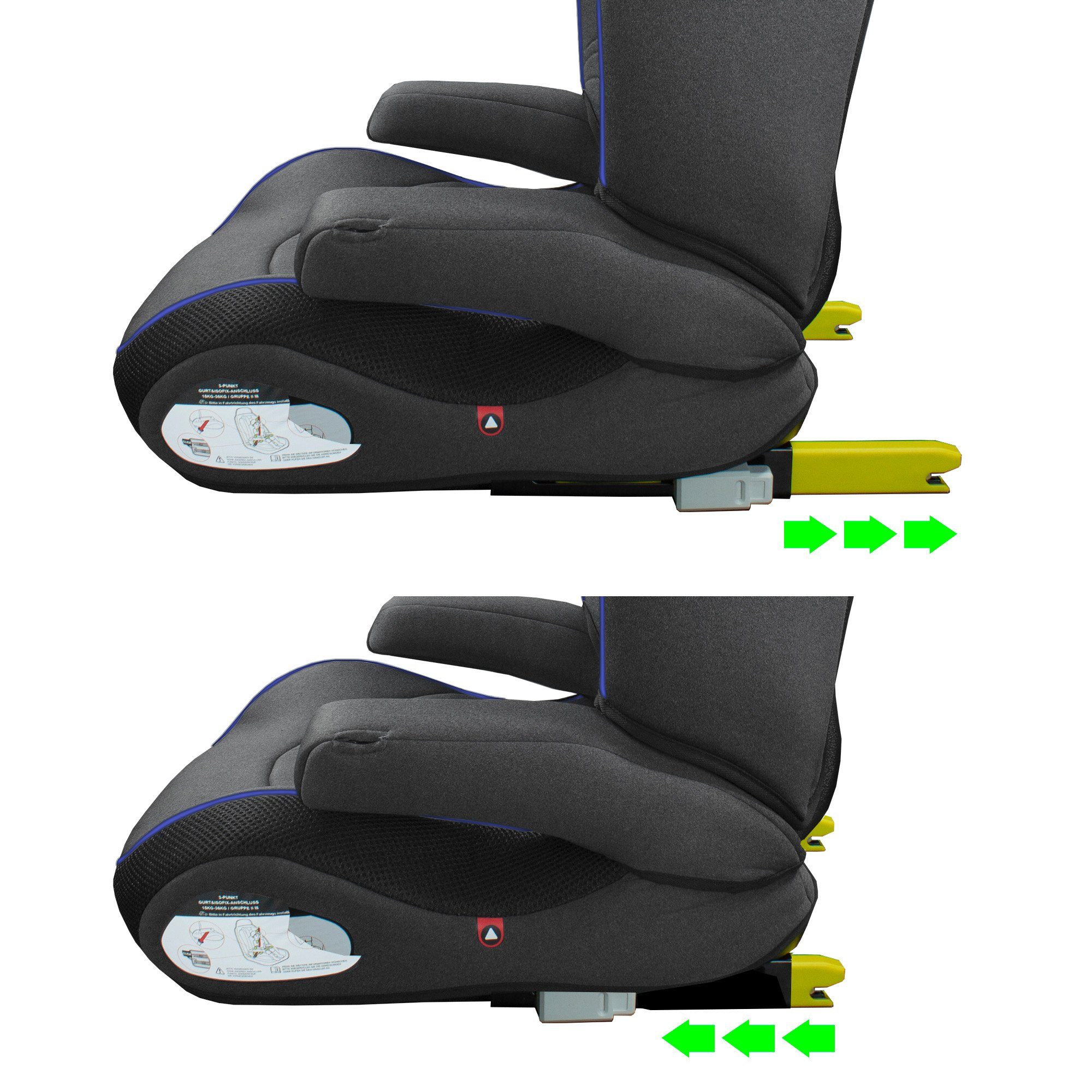 XOMAX Autokindersitz Lenard, bis: 12, ab: 15 kg, bis: 36 kg, (Lenard), für Kinder von 15-36 kg Gruppe 2/3 mit Isofix und 3-Punkt-Gurt-System