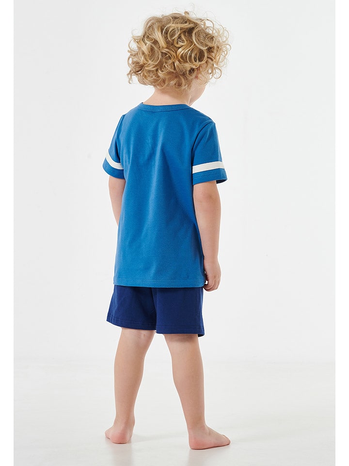 Schiesser Pyjama in Blau/ Dunkelblau günstig kaufen