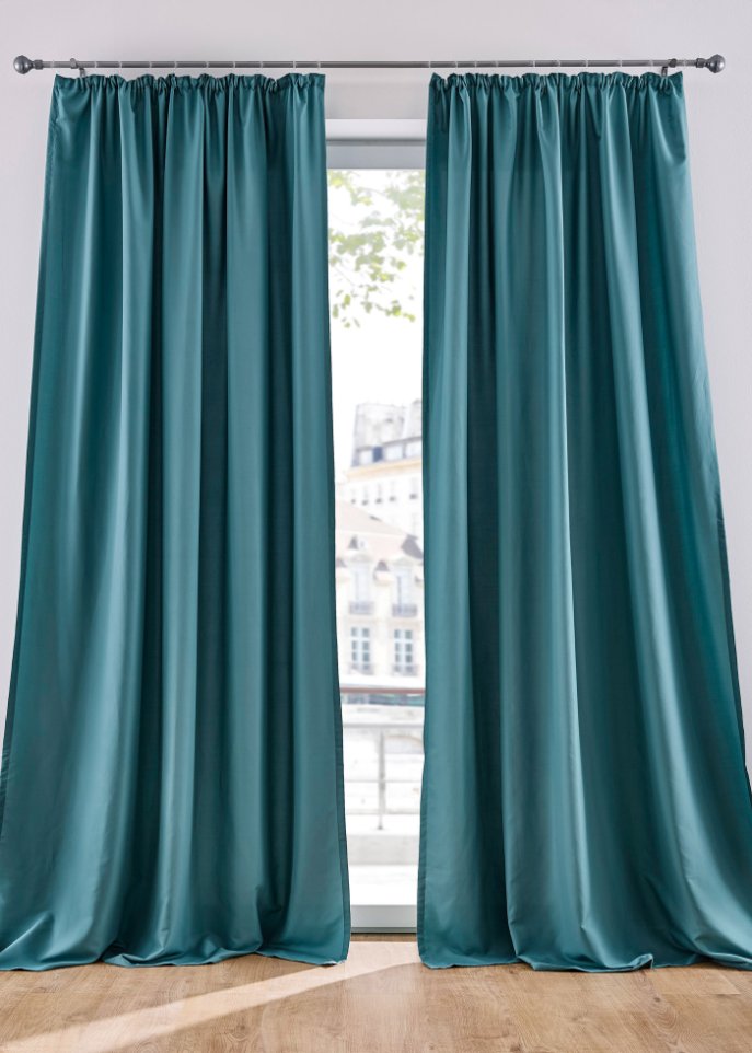 Microfaser Vorhang mit recyceltem Polyester (2er Pack)