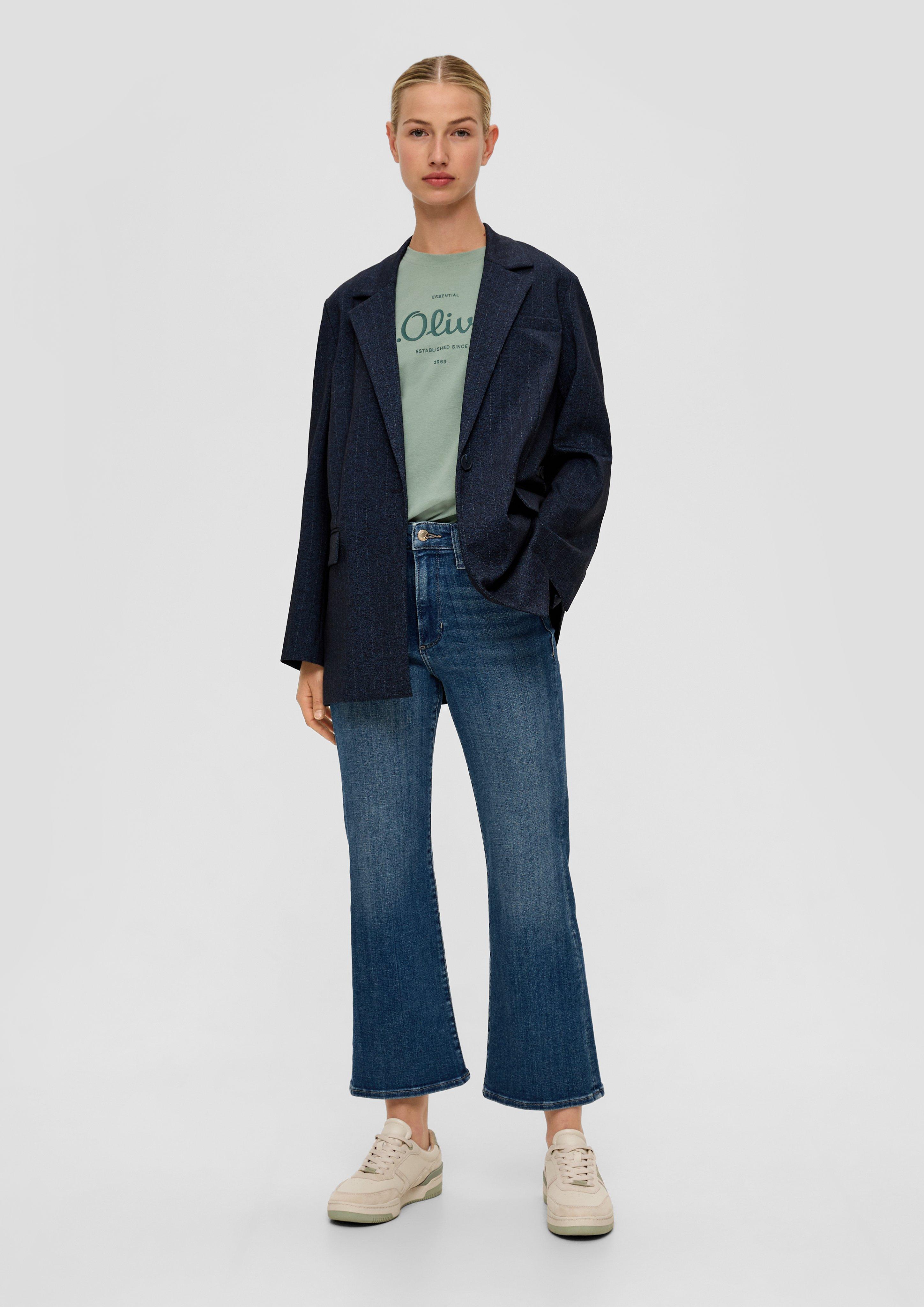 Cropped Jeans / High Rise / Flared Leg / Baumwollstretch  2135880-55Z4