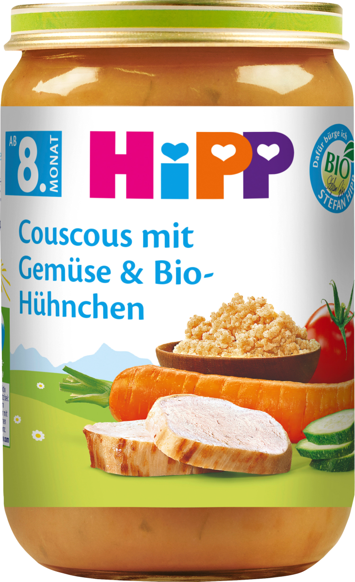 Menü Couscous mit Gemüse & Bio-Hühnchen ab dem 8. Monat, 220 g