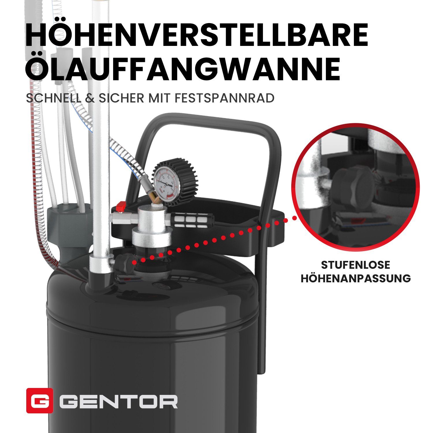 GENTOR Ölabsaugpumpe Ölauffangwanne Ölauffangsystem Ölauffangwanne Ölauffangwagen 80L